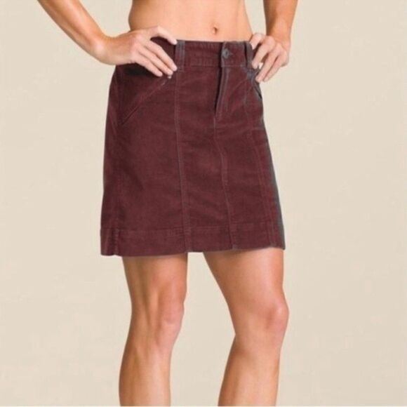 Athleta- Women’s Roseville Cherrywood Velvet Skirt, Size 14 - Picture 1 of 12